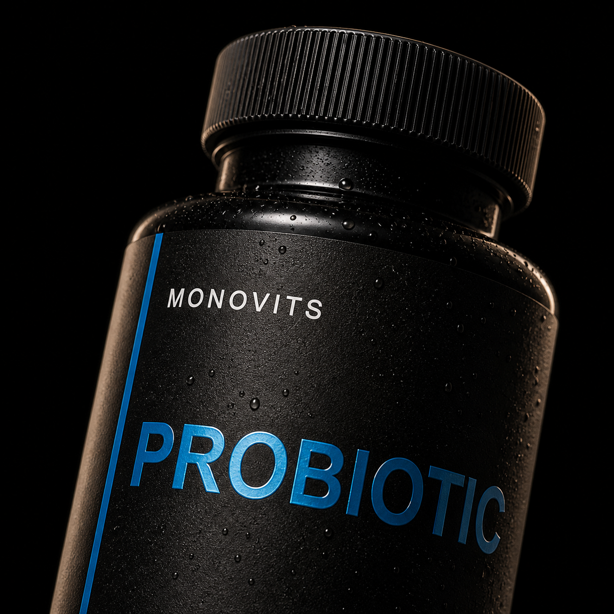 Monovits Advanced Probiotic — label macro.