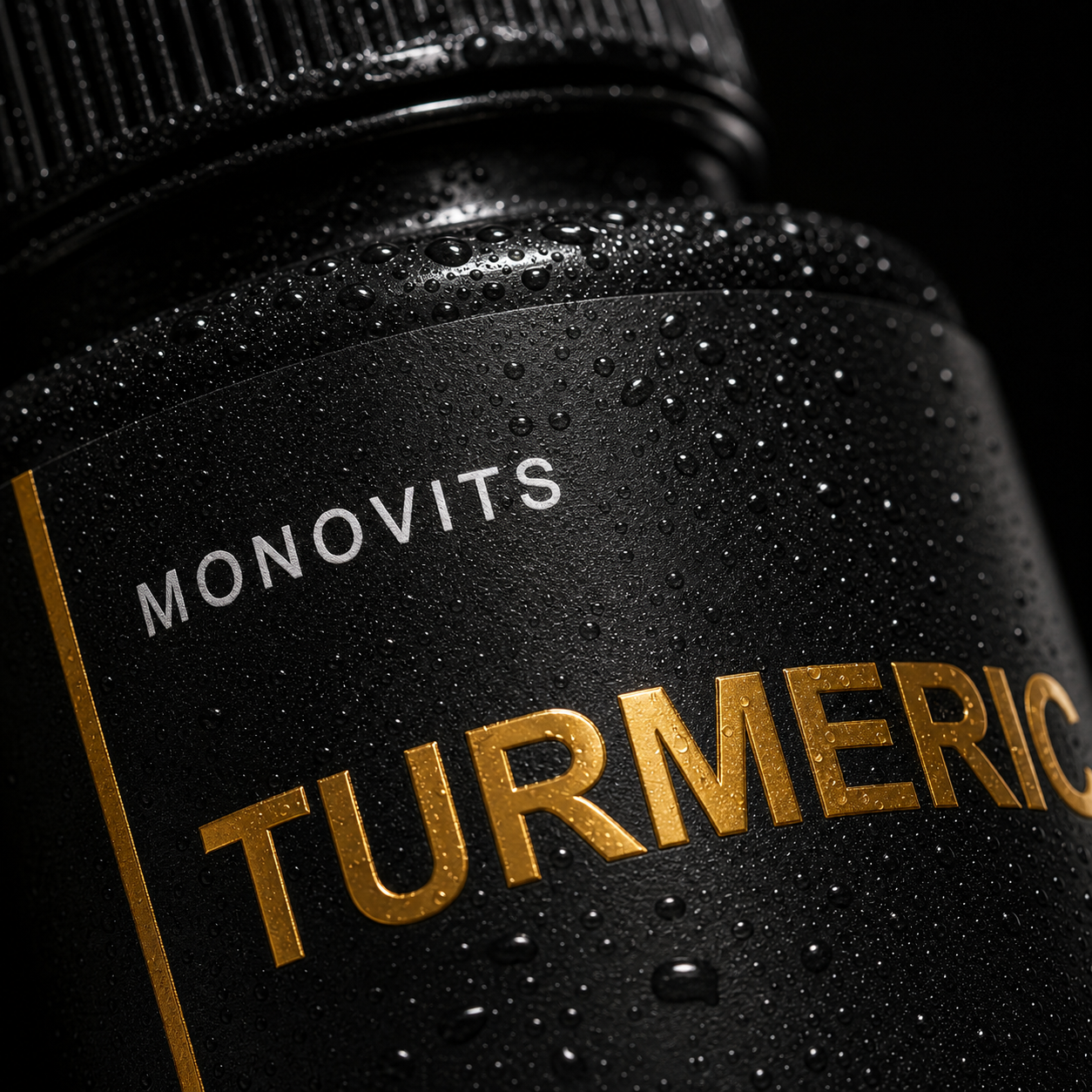 Monovits Turmeric 750mg — label macro.